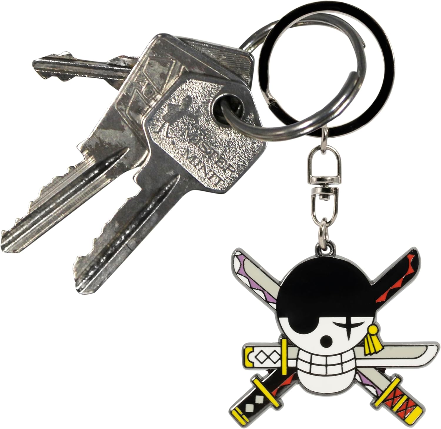 ABYSTYLE - One Piece - Zoro sleutelhanger, Zwart, Dimensions : diamètre environ 4,8 cm