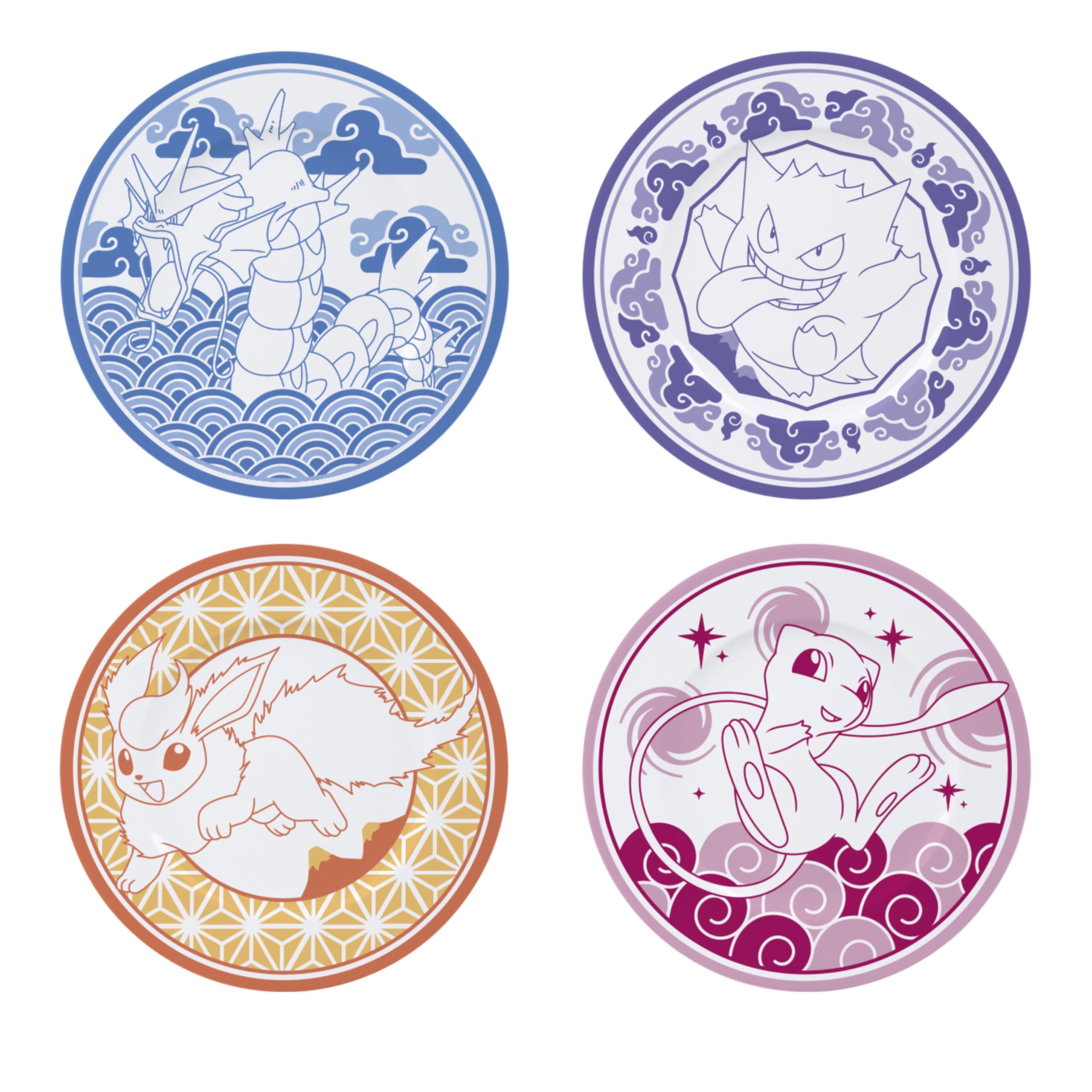 Pokemon - Set Of 4 Plates - Japanese Style