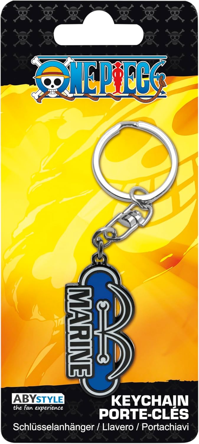 ABYSTYLE - Portachiavi One Piece Marine, blu, Dimensions : H. 2,3 cm x L. 5,2 cm