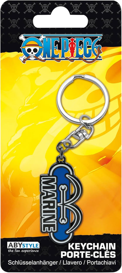 ABYSTYLE - Portachiavi One Piece Marine, blu, Dimensions : H. 2,3 cm x L. 5,2 cm