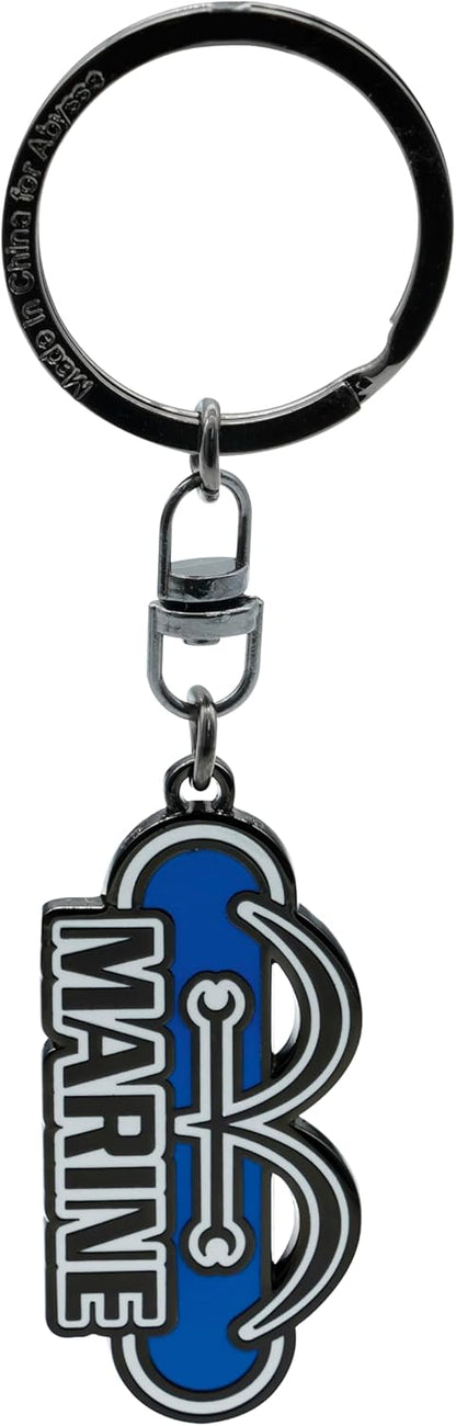 ABYSTYLE - Portachiavi One Piece Marine, blu, Dimensions : H. 2,3 cm x L. 5,2 cm