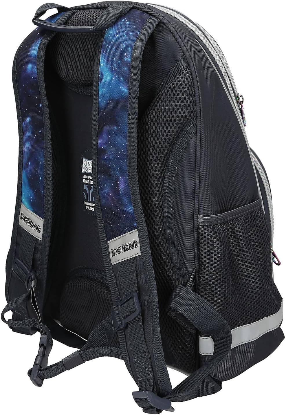 Depesche 13132 Dino World Galaxy School Backpack in Dark Blue with Dinosaur Motif, Planets and Stars, School Bag with Adjustable Straps