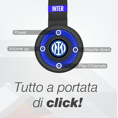 Inter - Cuffie Senza Filo Cuffie Wireless Over-Ear, Cuffie Bluetooth Senza Fili Pieghevoli, Cuffie con Microfono Incorporato, HiFi Stereo, Micro SD Slot, FM Radio per iPhone/Android/Viaggio/PC
