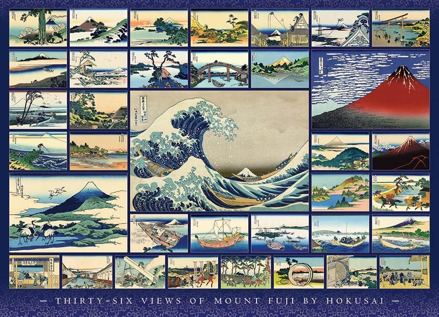 Cobble Hill 1000 Piece Puzzle - Hokusai - Sample Poster Included