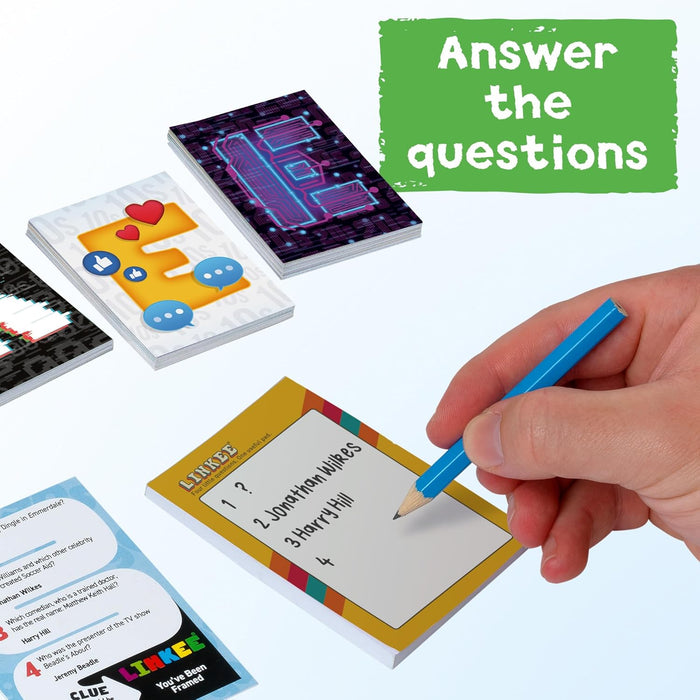 IDEAL | LINKEE Generations decades trivia party quiz game: Four little questions with one big link! 1970's, 80's, 90's, 00's to 2020's | Perfect for teens, adults and families, 3+ players, ages 12+
