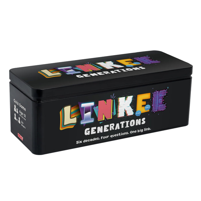 IDEAL | LINKEE Generations decades trivia party quiz game: Four little questions with one big link! 1970's, 80's, 90's, 00's to 2020's | Perfect for teens, adults and families, 3+ players, ages 12+