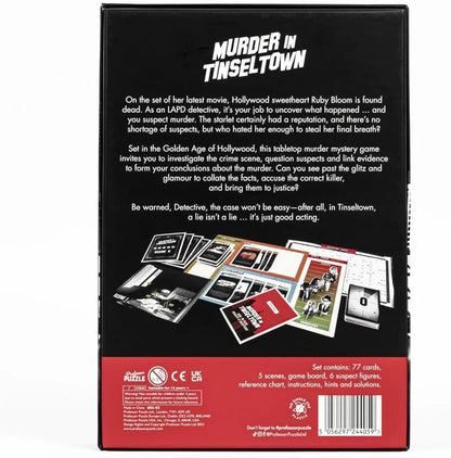 Professor Puzzles Murder In Tinseltown Detective Game | Immersive Hollywood Murder Mystery Gameplay | Investigate Crime Scenes, Interrogate Suspects, Solve the Mystery | Great Family Game Night Fun.