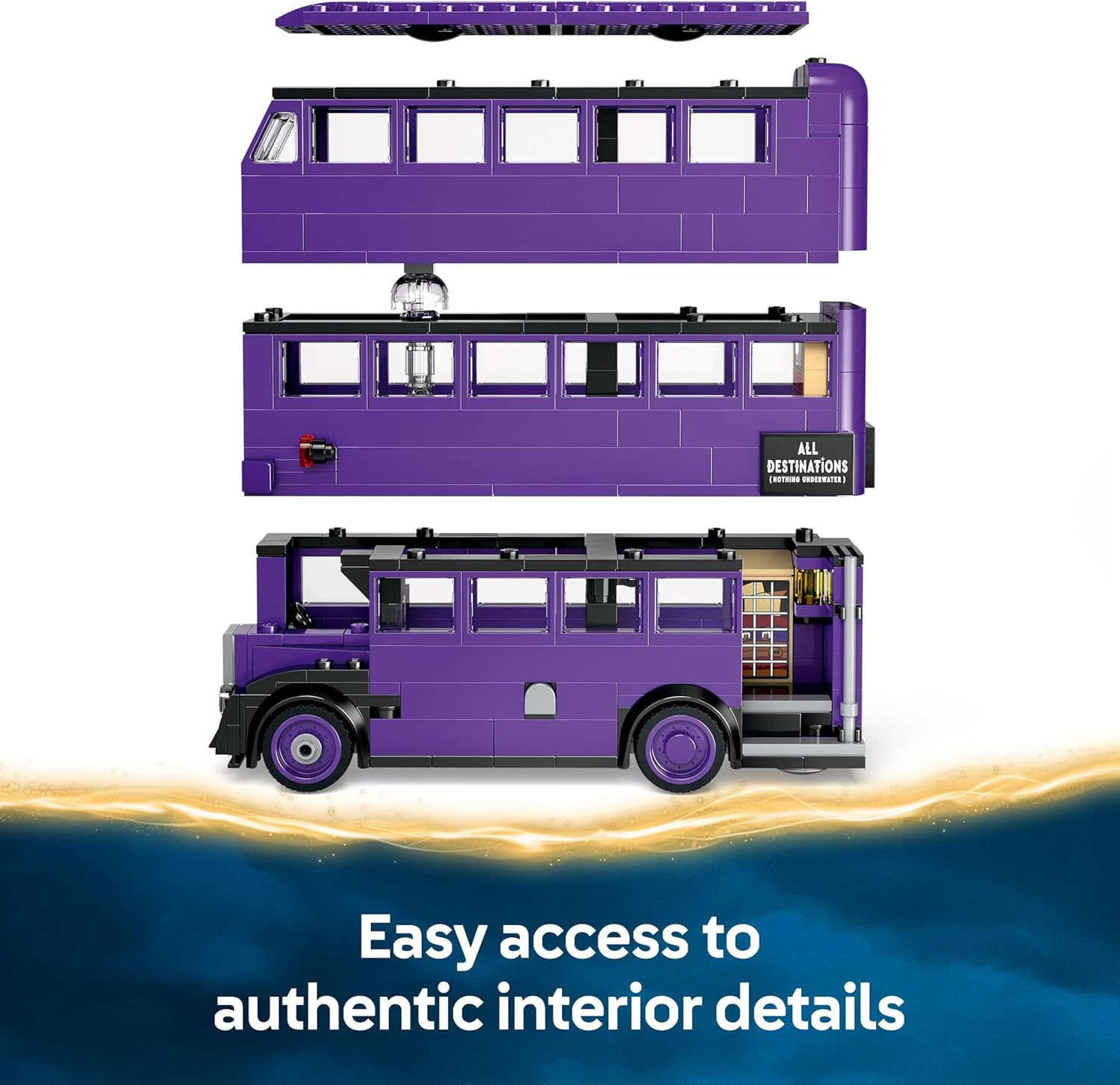 LEGO Harry Potter Knight Bus Adventure with 5 Collectible Minifigures incl. Ernie Prang & Stan Shunpike, Detachable Triple Decker Vehicle Toy for Wizarding World Fans, 8+ Year Old Boys & Girls, 76446