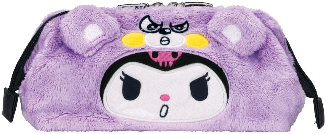 JP/Skater Kuromi Bear Time - Astuccio portamatite con chiusura a scatto, astuccio per matite