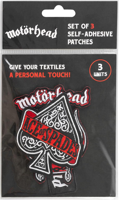 Grupo Erik Set of 3 Patches - Motorhead | Iron On Patches, Sew On Patches, Band Patches, Embroidery Patches, Applique Patches, Patches for Clothing, Patches for Backpacks