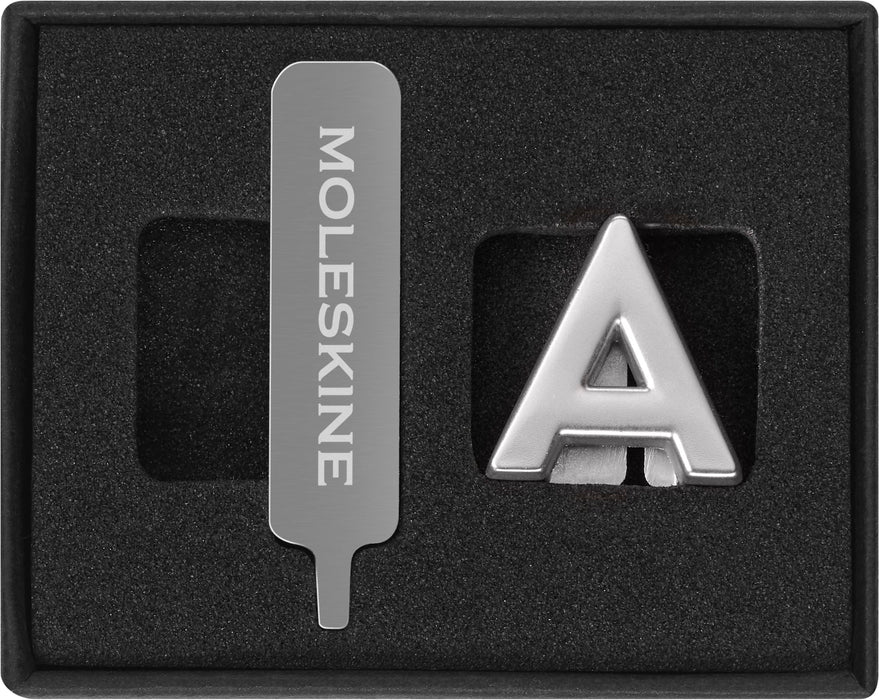Moleskine Pin for Notebook or Planner Letter A, Letter Pin, Customize The Elastic Closure, Special Customized Gift, Color Silver