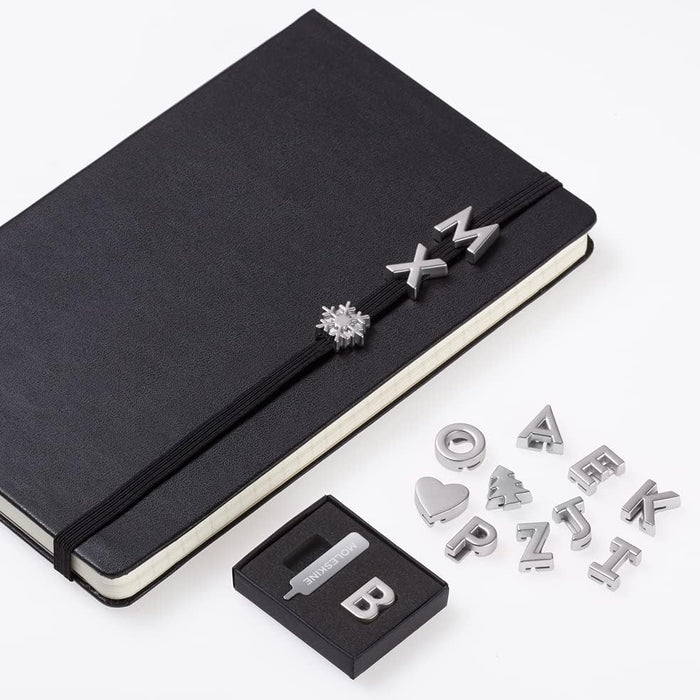 Moleskine Pin for Notebook or Planner Letter A, Letter Pin, Customize The Elastic Closure, Special Customized Gift, Color Silver