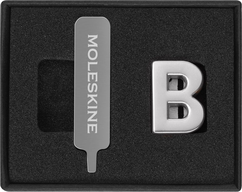 Moleskine Pin for Notebook or Planner Letter B, Letter Pin, Customize The Elastic Closure, Special Customized Gift, Color Silver