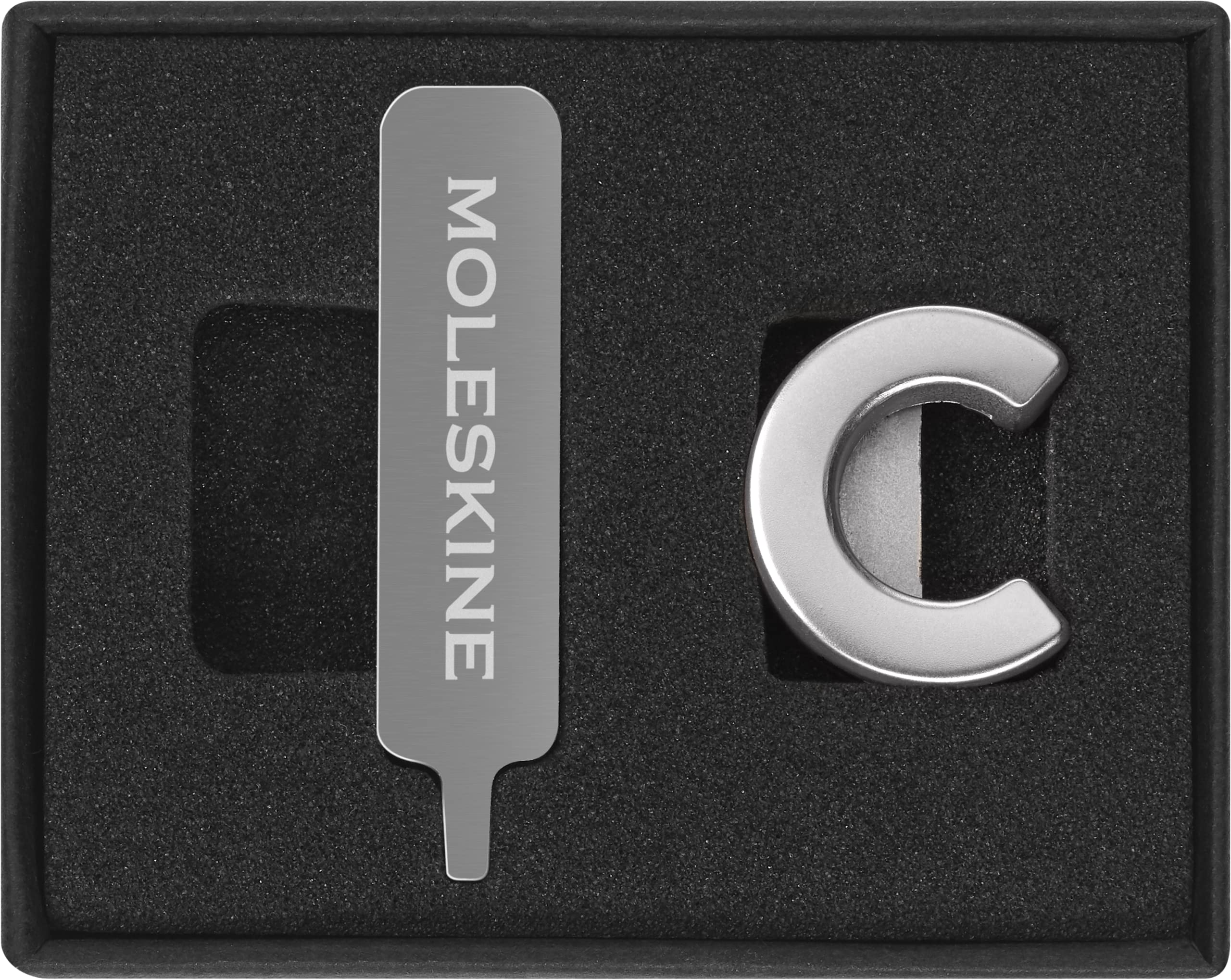 Moleskine Pin for Notebook or Planner Letter C, Letter Pin, Customize The Elastic Closure, Special Customized Gift, Color Silver