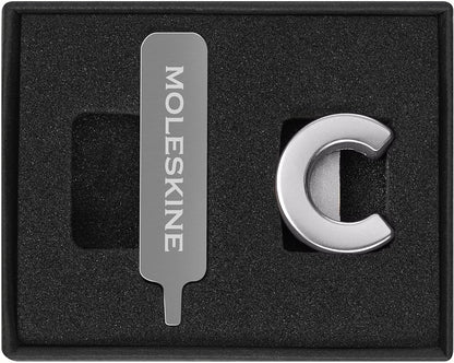 Moleskine Pin for Notebook or Planner Letter C, Letter Pin, Customize The Elastic Closure, Special Customized Gift, Color Silver