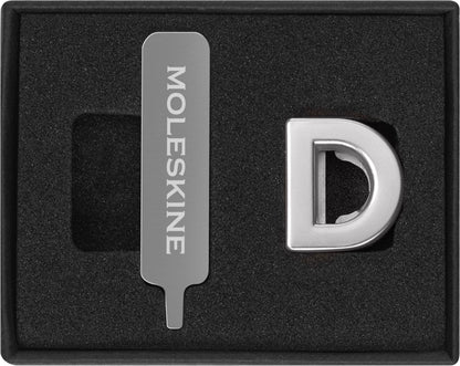 Moleskine Pin for Notebook or Planner Letter D, Letter Pin, Customize The Elastic Closure, Special Customized Gift, Color Silver
