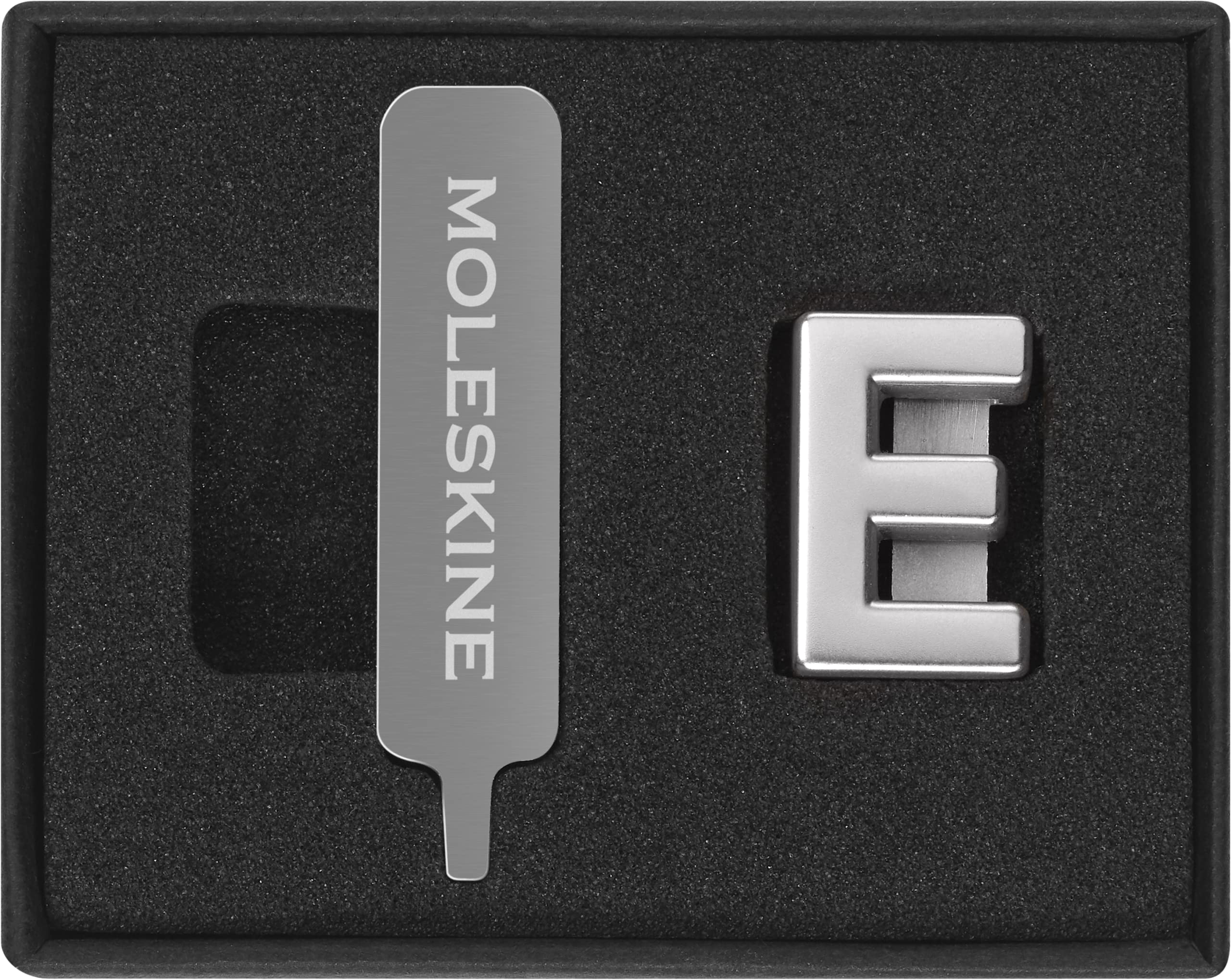 Moleskine Pin for Notebook or Planner Letter E, Letter Pin, Customize The Elastic Closure, Special Customized Gift, Color Silver
