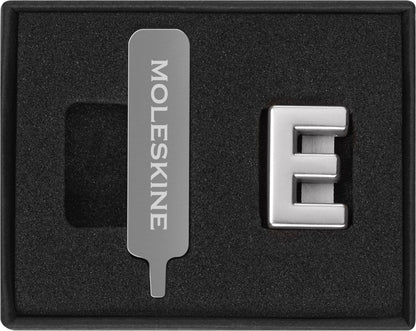 Moleskine Pin for Notebook or Planner Letter E, Letter Pin, Customize The Elastic Closure, Special Customized Gift, Color Silver