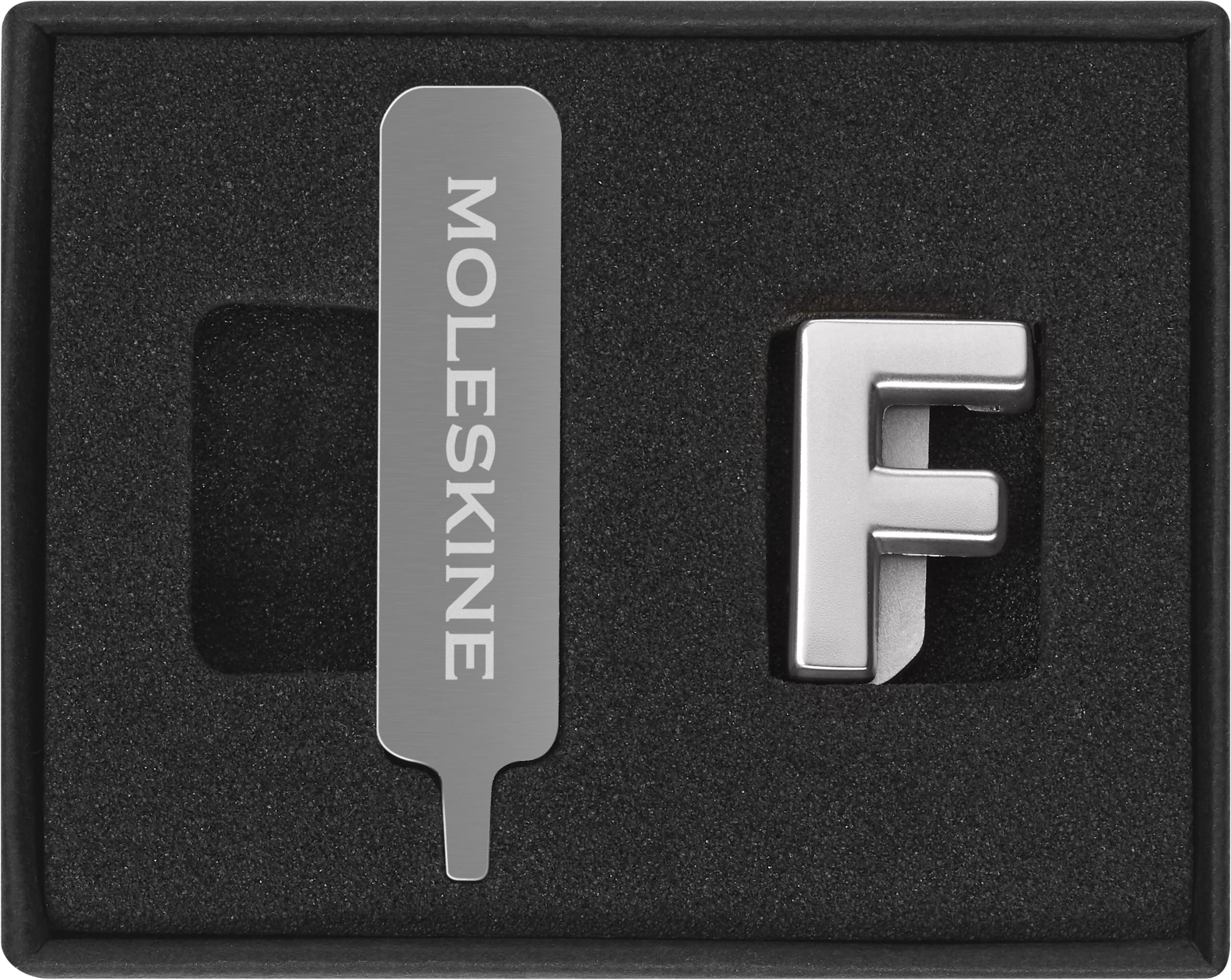 Moleskine Pin for Notebook or Planner Letter F, Letter Pin, Customize The Elastic Closure, Special Customized Gift, Color Silver
