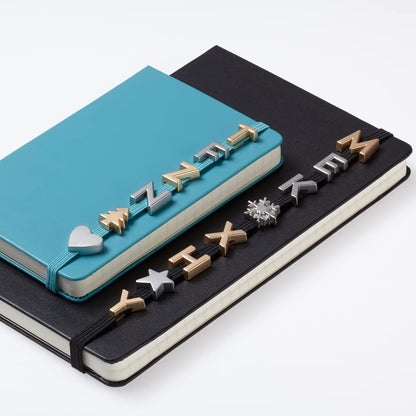 Moleskine Pin for Notebook or Planner Letter H, Letter Pin, Customize The Elastic Closure, Special Customized Gift, Color Silver