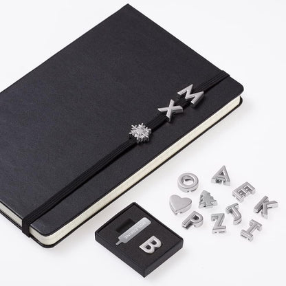 Moleskine Pin for Notebook or Planner Letter H, Letter Pin, Customize The Elastic Closure, Special Customized Gift, Color Silver