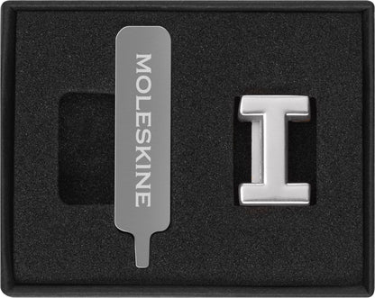 Moleskine Pin for Notebook or Planner Letter I, Letter Pin, Customize The Elastic Closure, Special Customized Gift, Color Silver