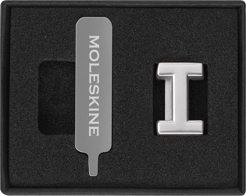 Moleskine Pin for Notebook or Planner Letter I, Letter Pin, Customize The Elastic Closure, Special Customized Gift, Color Silver