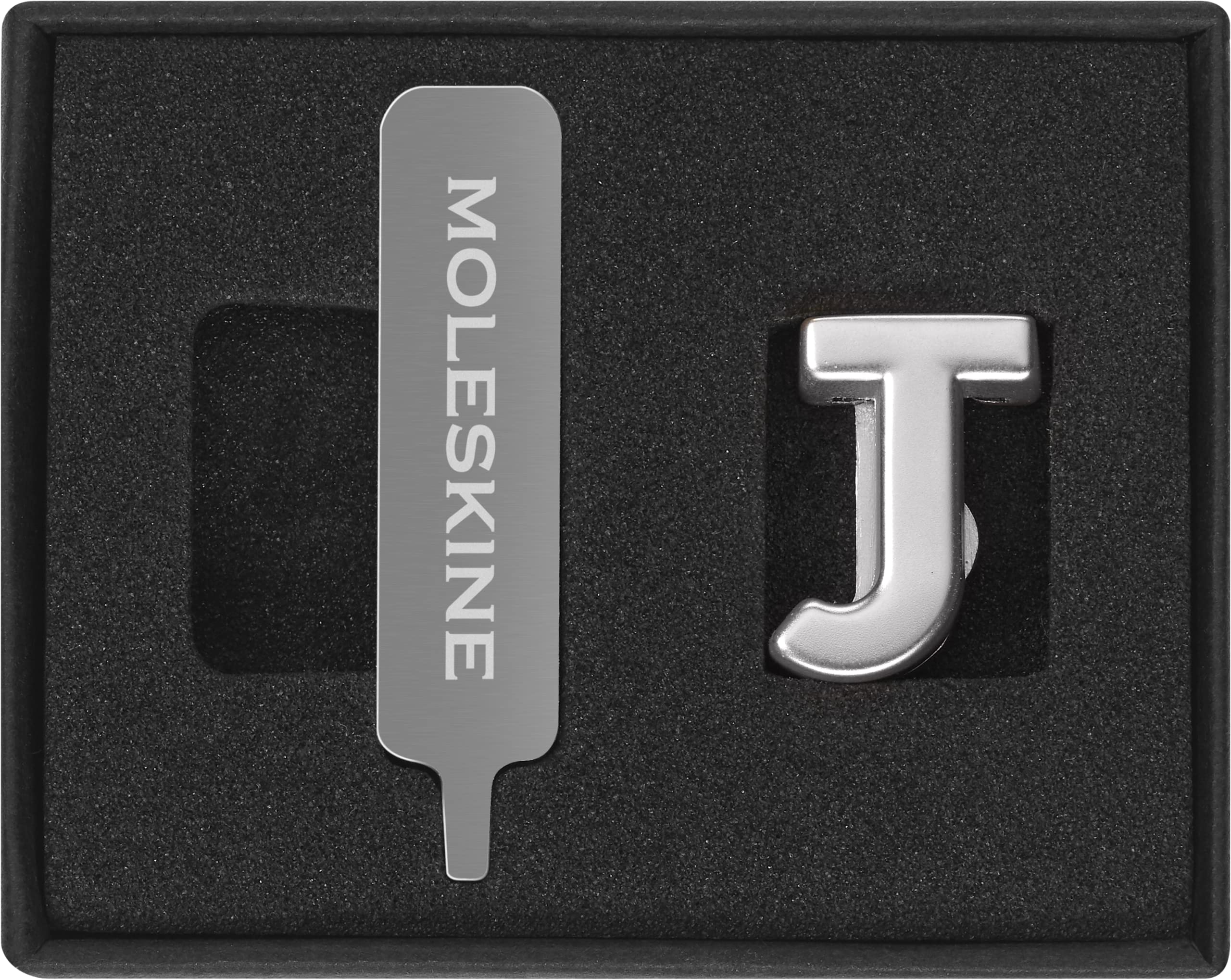 Moleskine Pin for Notebook or Planner Letter J, Letter Pin, Customize The Elastic Closure, Special Customized Gift, Color Silver