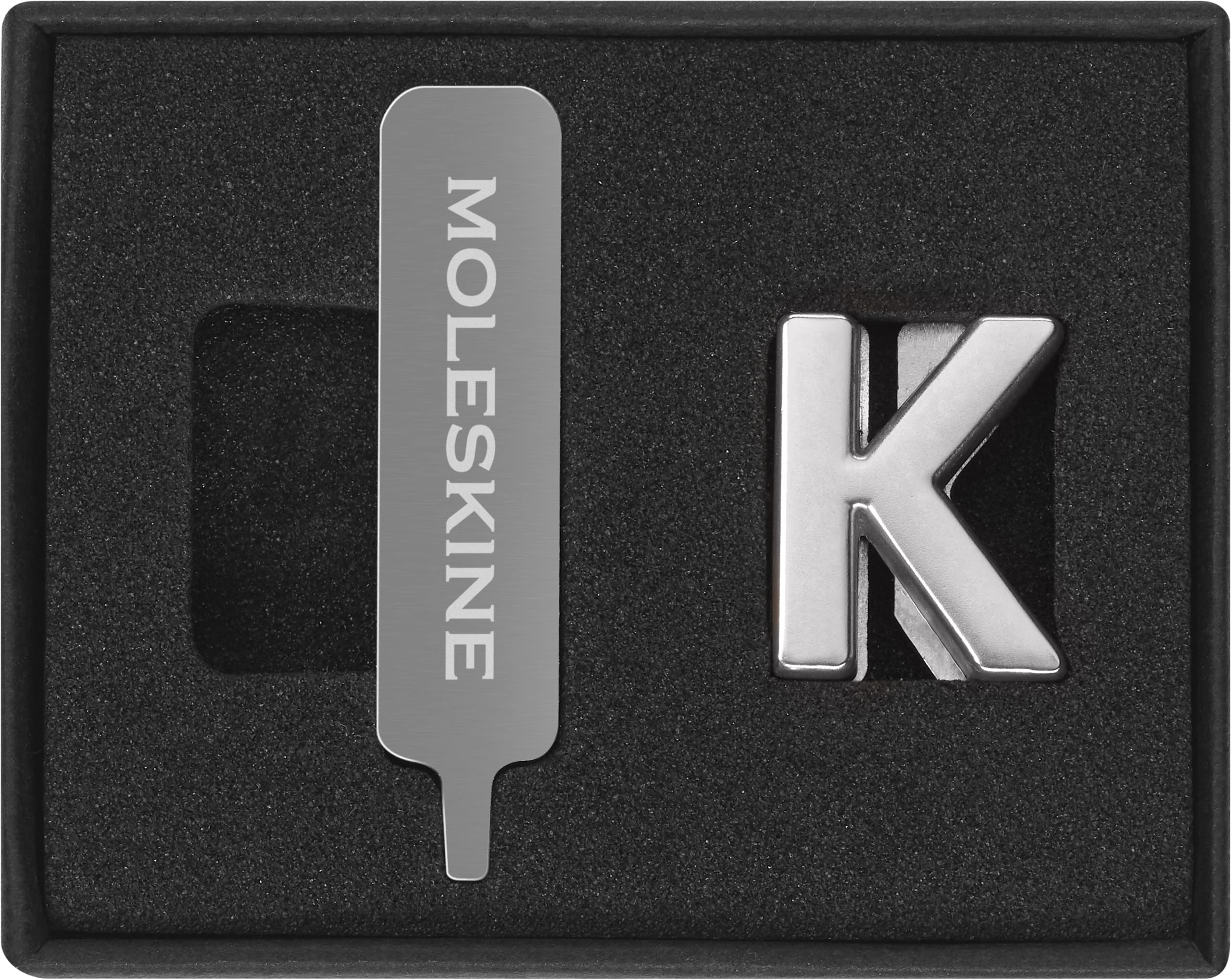 Moleskine Pin for Notebook or Planner Letter K, Letter Pin, Customize The Elastic Closure, Special Customized Gift, Color Silver