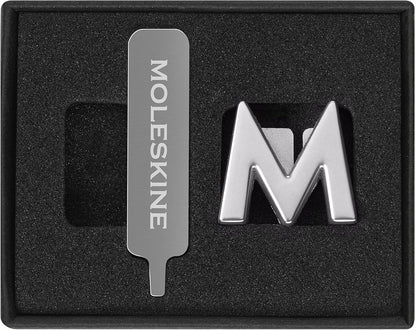 Moleskine Pin for Notebook or Planner Letter M, Letter Pin, Customize The Elastic Closure, Special Customized Gift, Color Silver