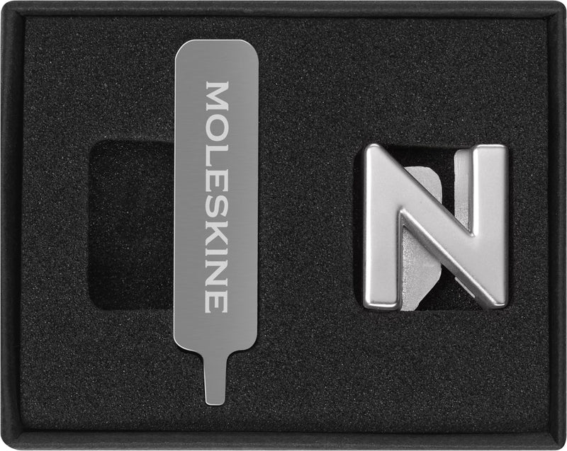Moleskine Pin for Notebook or Planner Letter N, Letter Pin, Customize The Elastic Closure, Special Customized Gift, Color Silver