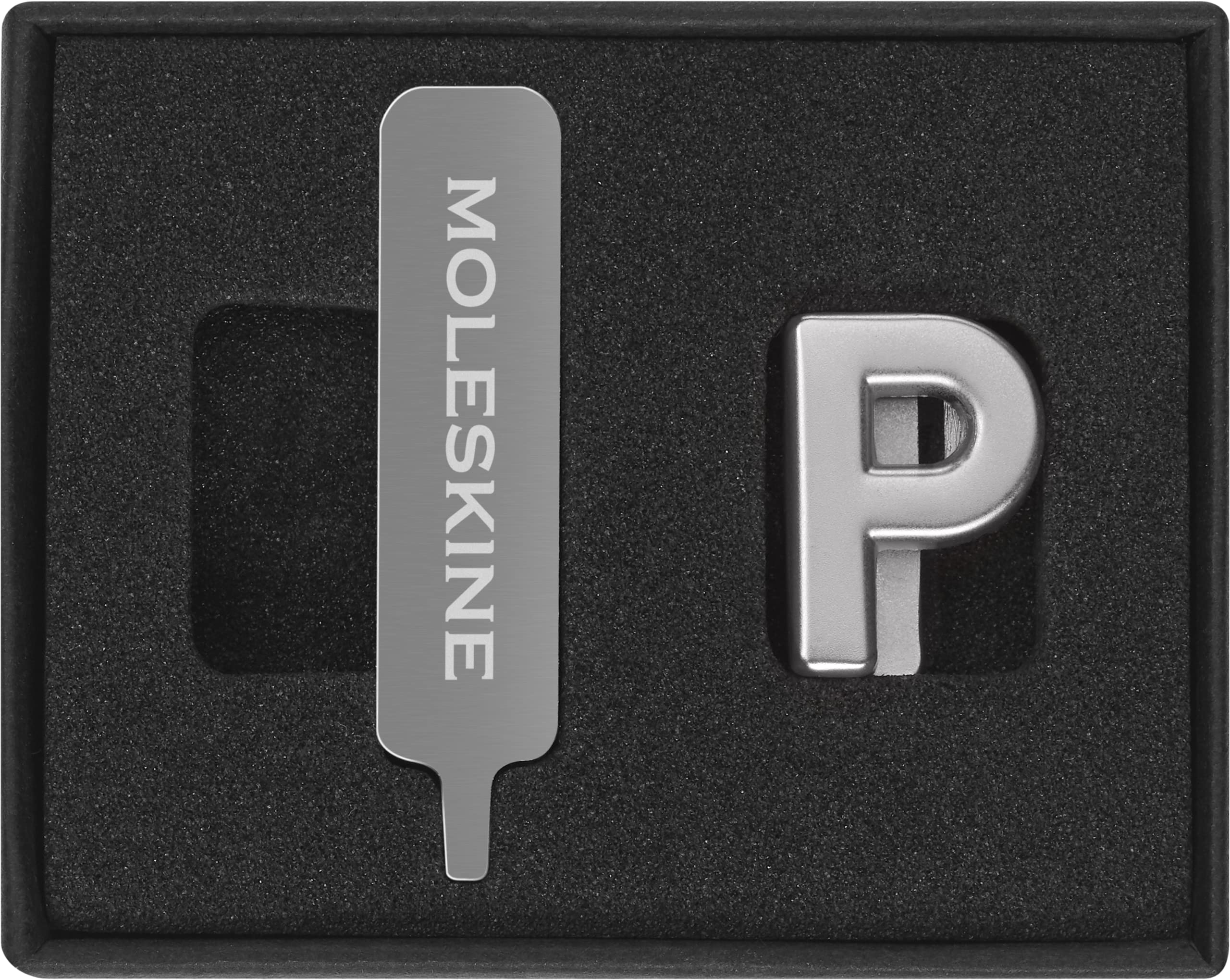 Moleskine Pin for Notebook or Planner Letter P, Letter Pin, Customize The Elastic Closure, Special Customized Gift, Color Silver
