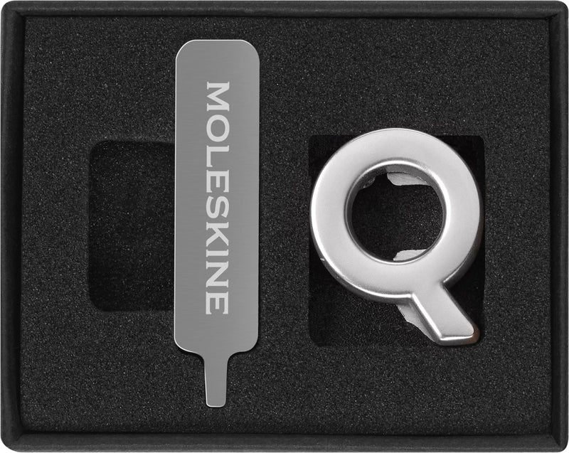 Moleskine Pin for Notebook or Planner Letter Q, Letter Pin, Customize The Elastic Closure, Special Customized Gift, Color Silver