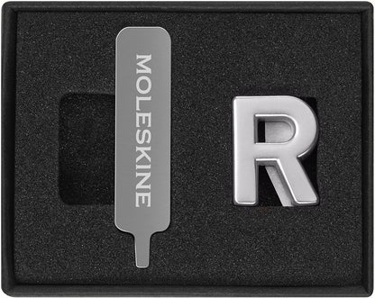 Moleskine Pin for Notebook or Planner Letter R, Letter Pin, Customize The Elastic Closure, Special Customized Gift, Color Silver