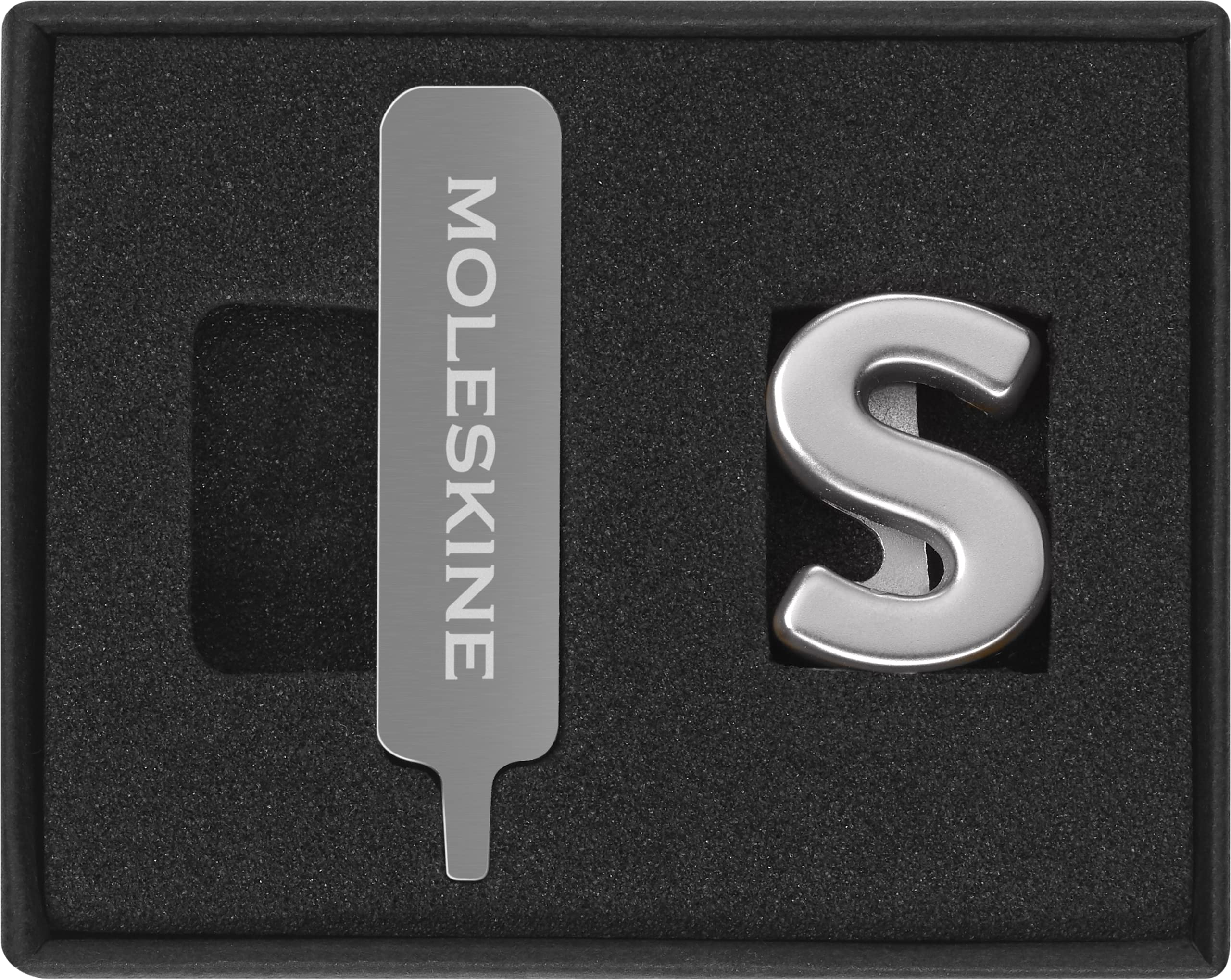 Moleskine Pin for Notebook or Planner Letter S, Letter Pin, Customize The Elastic Closure, Special Customized Gift, Color Silver