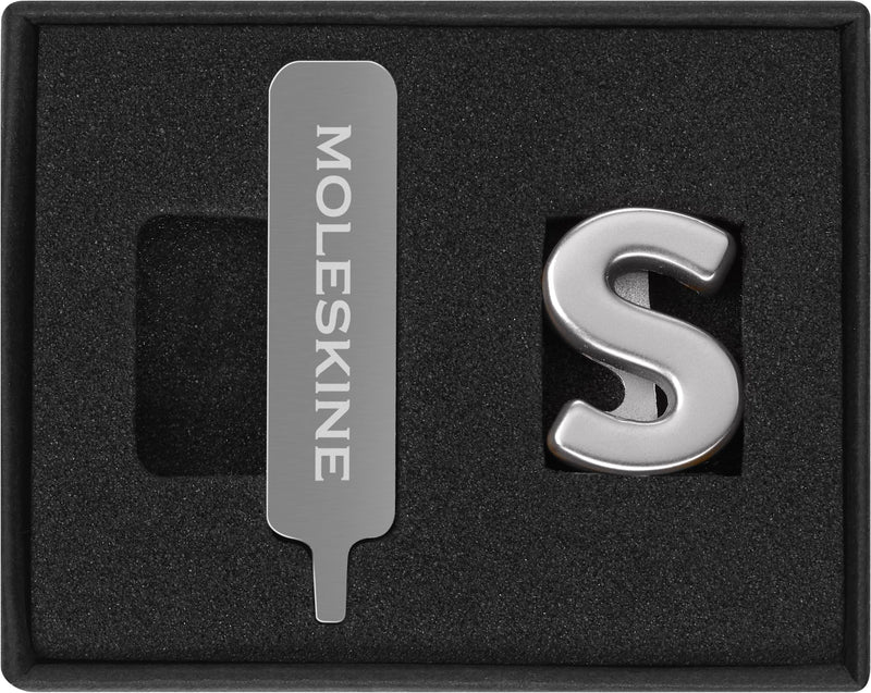 Moleskine Pin for Notebook or Planner Letter S, Letter Pin, Customize The Elastic Closure, Special Customized Gift, Color Silver