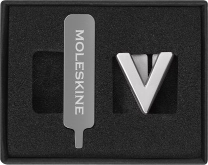 Moleskine Pin for Notebook or Planner Letter V, Letter Pin, Customize The Elastic Closure, Special Customized Gift, Color Silver