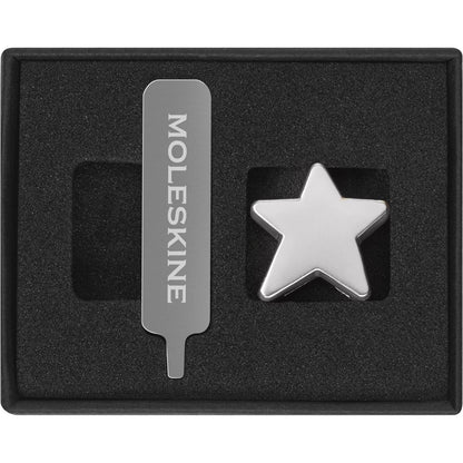 Moleskine Star Pin for Notebook or Planner, Star Pin, Personalise Elastic Closure, Personalised Gift Ideas, Silver Colour
