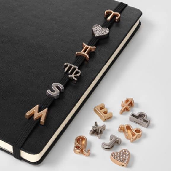 Moleskine Cancer Pin for Notebook or Diary, Zodiac Symbol Pin, Personalise Elastic Closure, Personalised Gift Ideas, Silver Colour