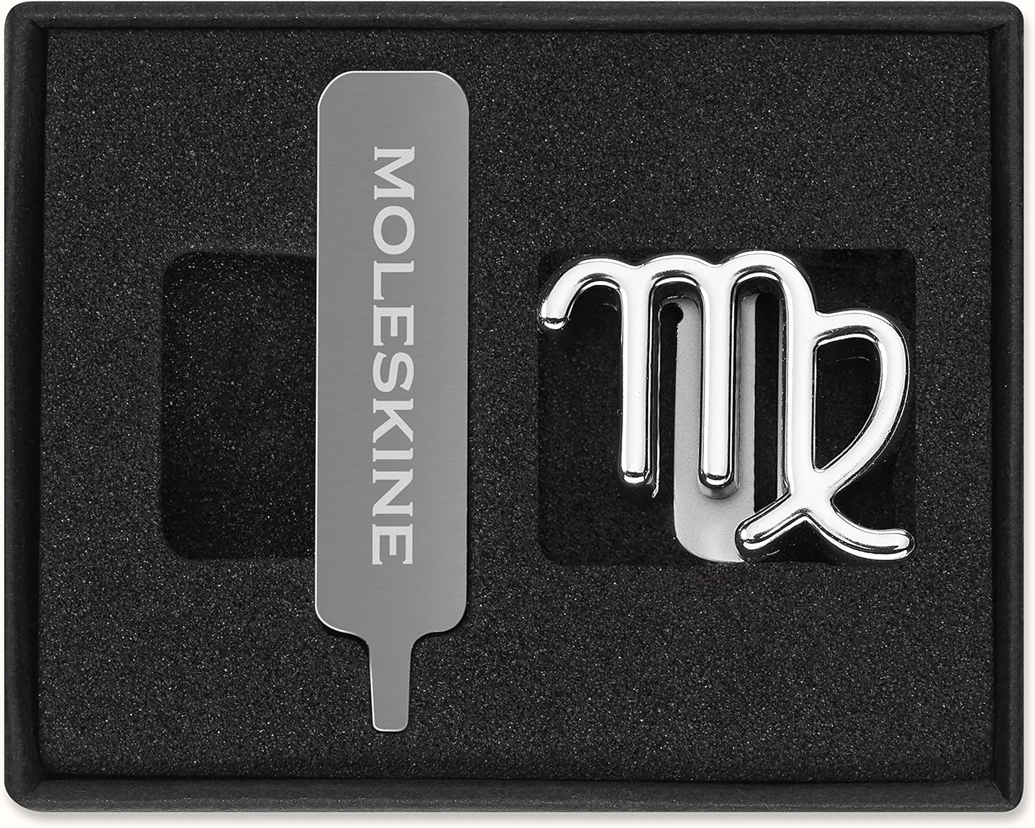 Moleskine Virgo Pin for Notebook or Diary, Zodiac Symbol Pin, Personalise Elastic Closure, Personalised Gift Ideas, Silver Colour