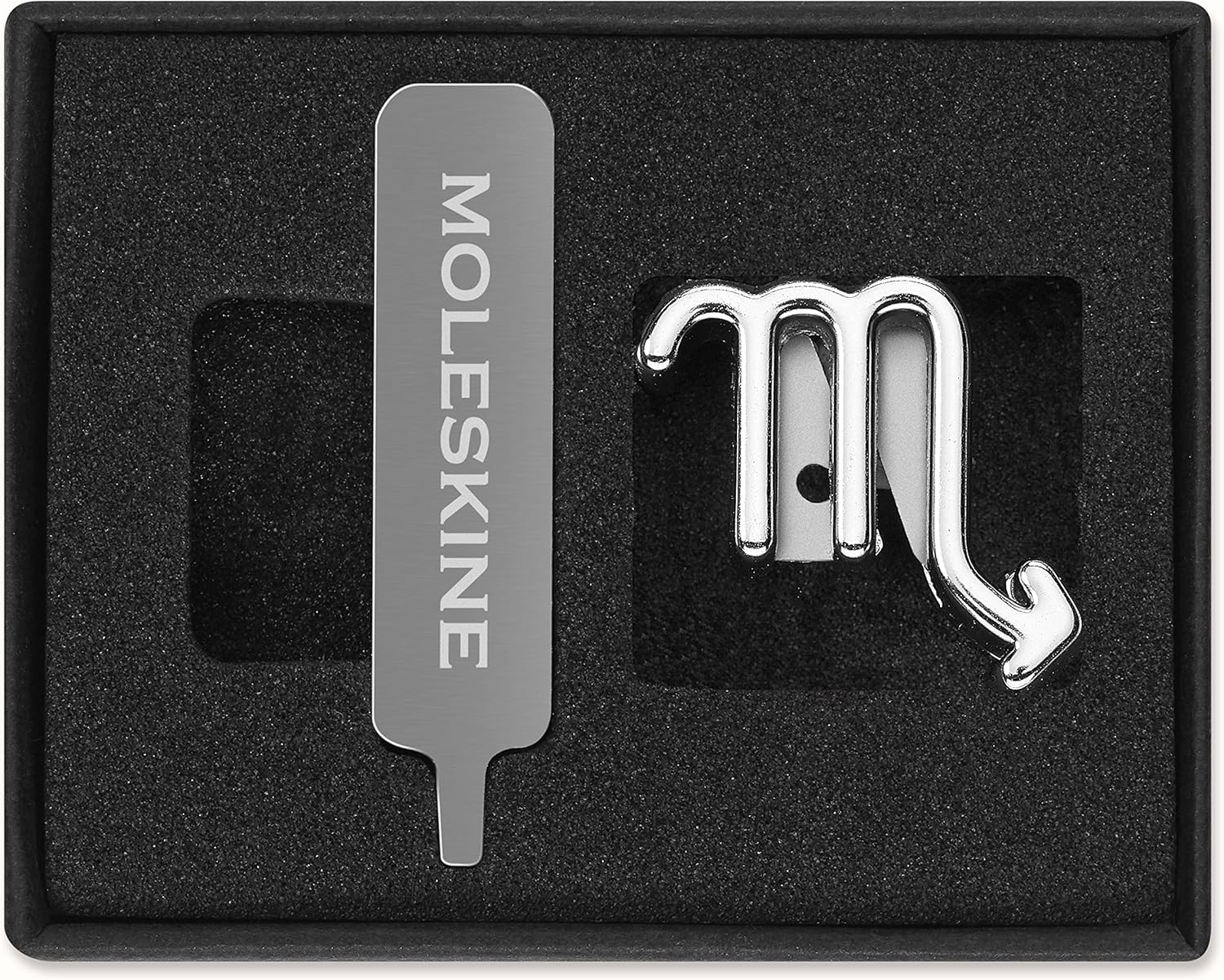 Moleskine Scorpio Pin for Notebook or Diary, Zodiac Symbol Pin, Personalise Elastic Closure, Personalised Gift Ideas, Silver Colour
