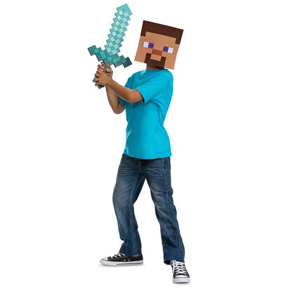 Disguise Minecraft Official Diamond Sword Accessory. Inspired by Steve's Sword Featured in Minecraft. Perfect for Role Play To Battle Against The Creepers. One Size Available