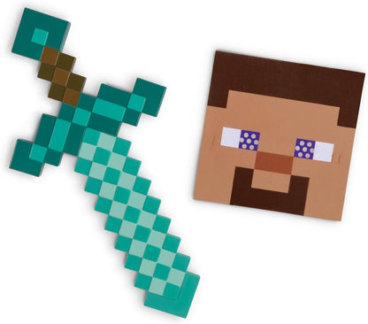 Disguise Minecraft Official Diamond Sword Accessory. Inspired by Steve's Sword Featured in Minecraft. Perfect for Role Play To Battle Against The Creepers. One Size Available