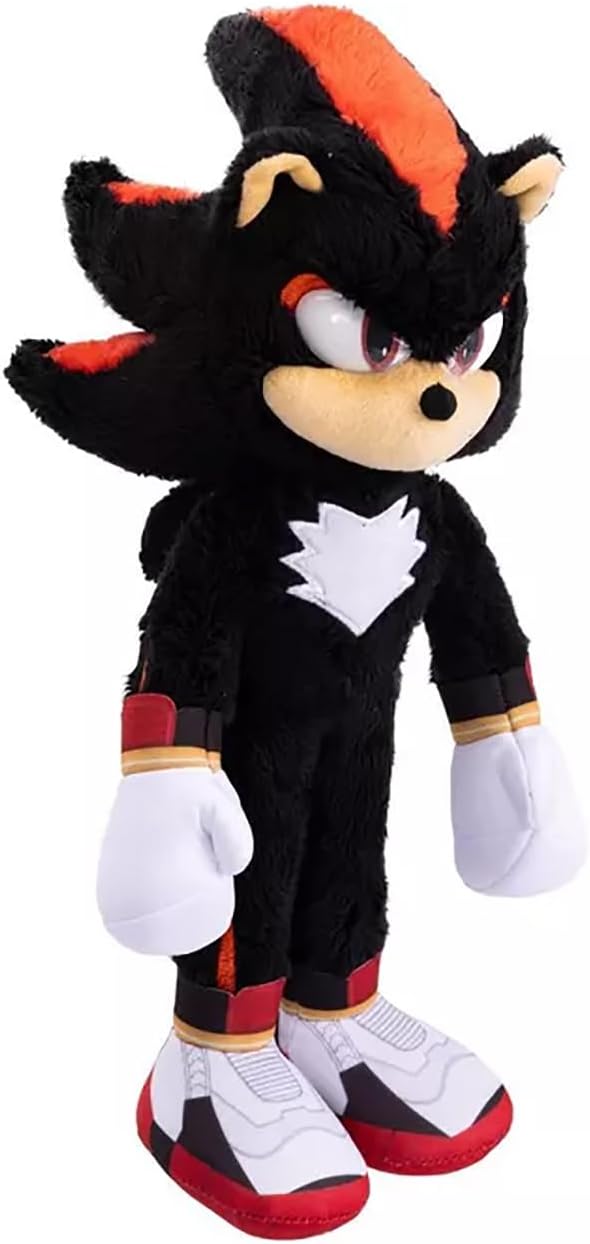 Sonic 3 Movie Shadow Deluxe Plush by Jakks Pacific, Stands 33 cm Tall, Officially Licensed by Sonic the Hedgehog Movie 3, Great Gift for Boys/Girls, Suggested for Ages 3+, Black
