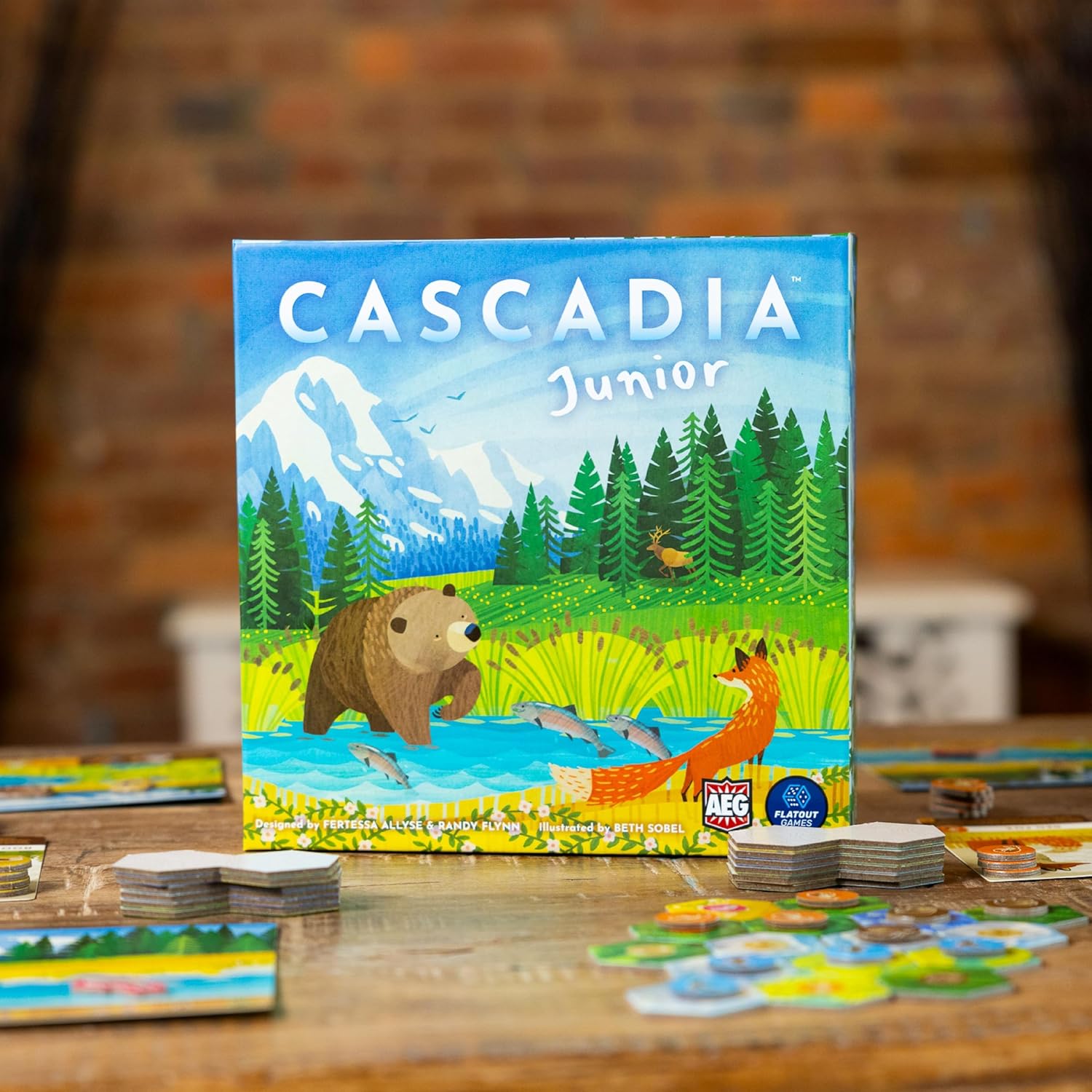 Alderac Entertainment Group | Cascadia Junior Board Game in English for All Family | Strategic Competitive Game for 2-4 Players | Standalone Game For Younger Players To Experience Cascadia