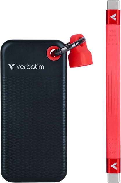 Verbatim Pocket SSD 2 TB USB Tipo-C 3.2 Gen 2 (3.1 Gen 2) Nero, Rosso