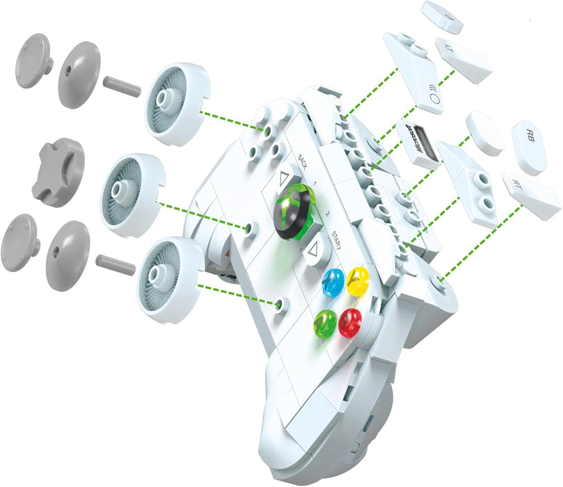 MEGA Xbox 360 Consola de bloques de construcción con réplica de videojuego HALO 3, 1309 piezas, juguete +18 años (Mattel HWW15
