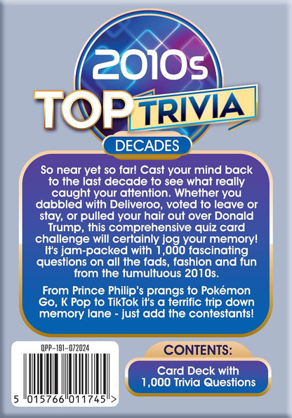 Cheatwell Games Top Trivia 2010's - 1000 Questions To Test Your Knowledge Of Music, Film, TV, Science, Food, Drink, Culture, General Knowledge From The 2010's, For Ages 14 Plus