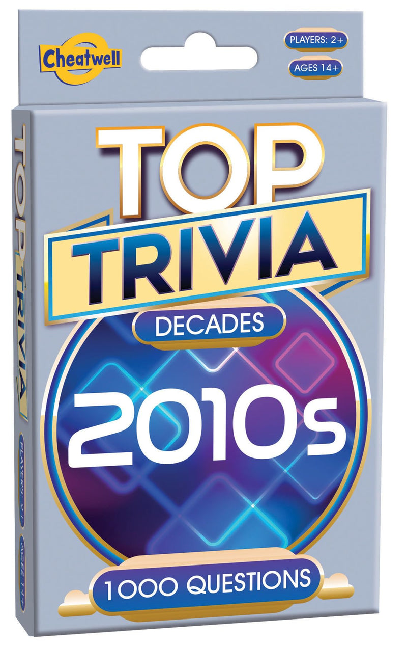 Cheatwell Games Top Trivia 2010's - 1000 Questions To Test Your Knowledge Of Music, Film, TV, Science, Food, Drink, Culture, General Knowledge From The 2010's, For Ages 14 Plus