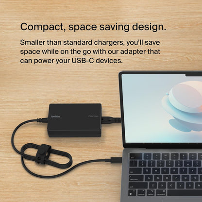 Belkin Connect 100W USB-C Core GaN Power Adapter, Fast-Charging Adapter with Universal USB-C Compatibility, 100W Power Delivery, UK and EU Power Cords for Gaming, MacBook, PC Laptops, and Chromebook